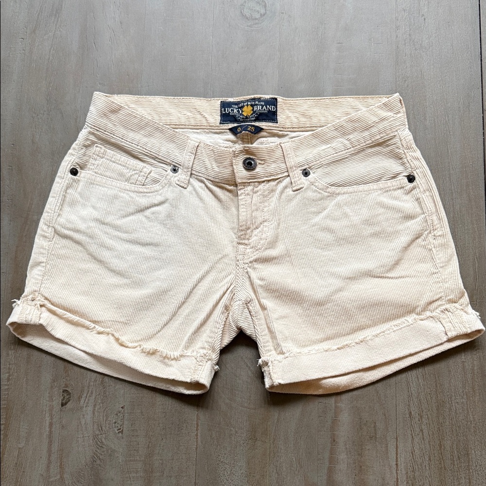 Lucky Brand Women's Cream Corduroy Shorts